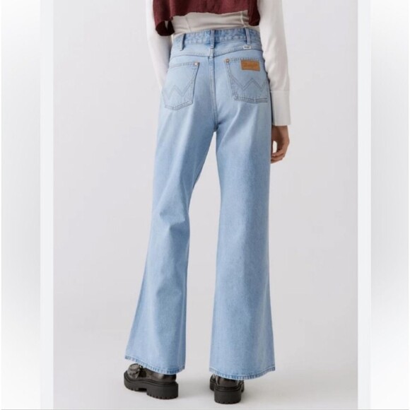 Wrangler Sky Blue Wide Leg Jeans - Picture 11 of 12
